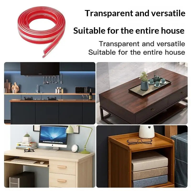 【Nice】Child Safety Bumper Guard Transparent Self-Adhesive Edge Protector For Tables Furniture Corners Soft Baby-Proofing Strips