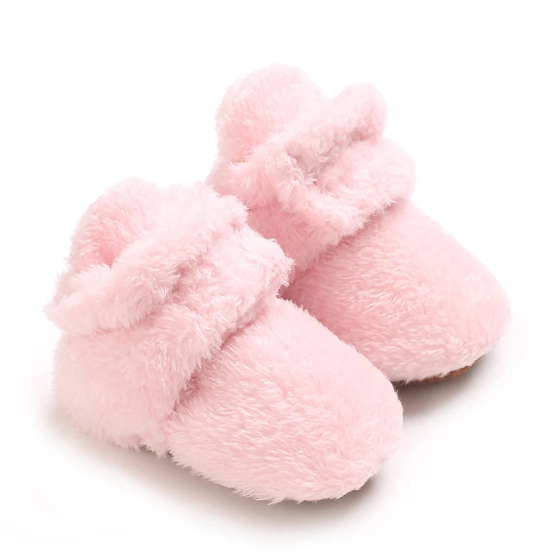 PINK Super Cute Winter Snow Baby Boots Cute Bear Warm Booties For Kids Soft Sole Infant Newborn Toddler Baby Girl Shoes