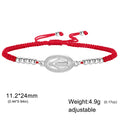 Lucktune Virgin Mary Pendant Bracelet Stainless Steel Cross Women's Red Bracelet Rouge Gold Color Jewelry Religious Amulet Gifts