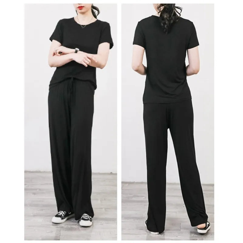 Summer Women's Modal Trousers Causal Loose straight long - View 2 | SAMAG