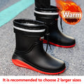 Short Tube Rain Shoes Men's Rubber Boots Waterproof Platform Booties Outdoor Non-slip Rain Boots Men Kitchen Working Rain Boots
