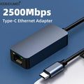 2500Mbps USB 3.0 Wired TypeC To Rj45 Lan Ethernet Adapter RTL8156 Network Card for PC Macbook Windows Laptop | SAMAG