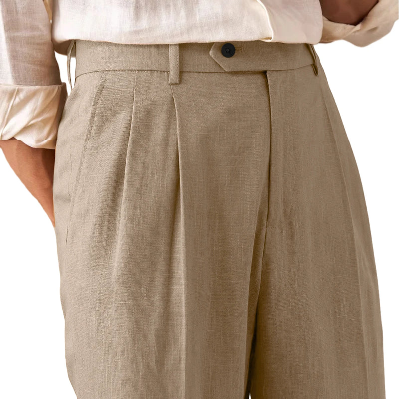 Men's Linen Blend Dress Pants Business Casual Trousers - View 20 | SAMAG