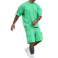 New Summer Style Fashion T-shirt and Utility Shorts Solid | SAMAG