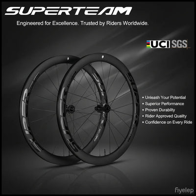 SUPERTEAM 700C Full D28 - 50 Carbon Wheelset Clincher | SAMAG