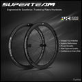 SUPERTEAM 700C Full D28-50 Carbon Wheelset Clincher Tubeless Road Bike Wheels Carbon Wheels for Disc Brake