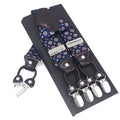 Men's Casual Fashion Leather Suspenders Adjustable High Quality Belt Strap Braces with 6 Clips