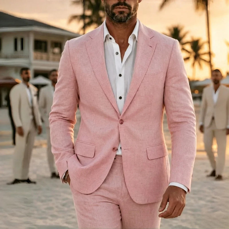 2 Pieces Lightweight Linen Suit Separates Jacket with Pants for Men Summer Wedding Groom Tuxedo Vestidos Madre Del Novio 2026
