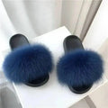 Women Real Raccoon Fur Slides Fluffy Luxury Furry Open Toe Slippers Indoor Outdoor Summer Sandals Non Slip Soft Comfy Sole Cozy