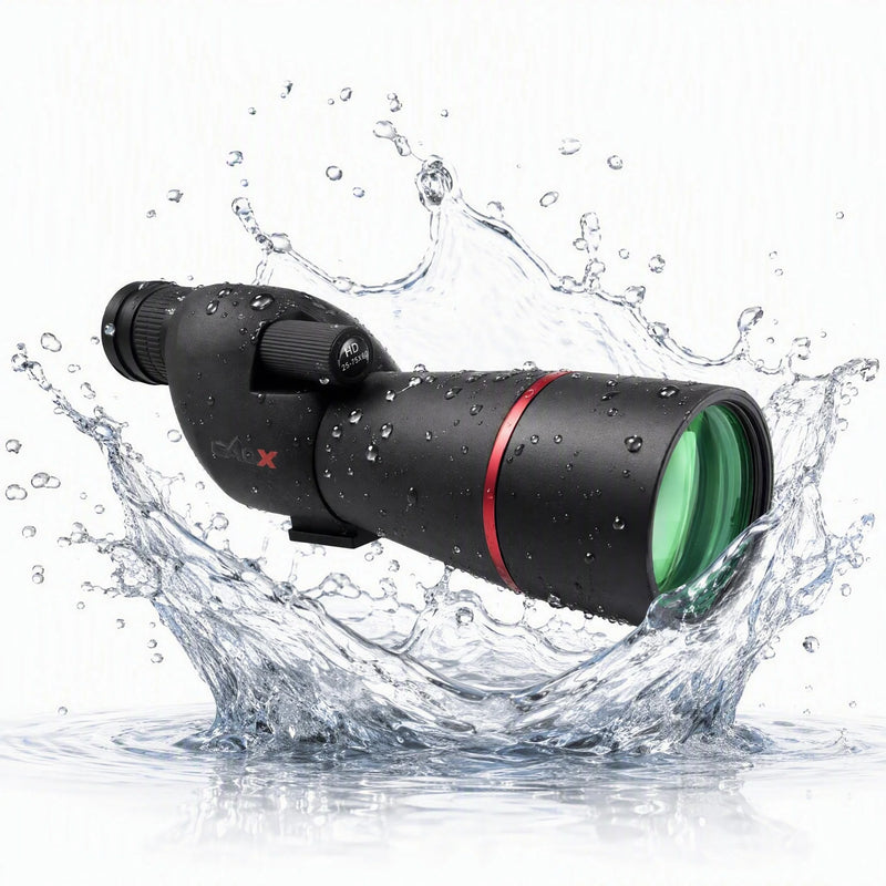 CAOX 25-75 High Power Zoom Telescope Spotting Scope Wide Field Monocular with Phone Adapter and Tripod for Bird Watching Camping