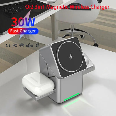 Rotating Qi2 15w Magnetic Wireless Charger Stand | SAMAG