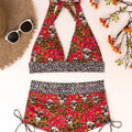 Square Neck Modest Bikini Set With Skull Print | SAMAG
