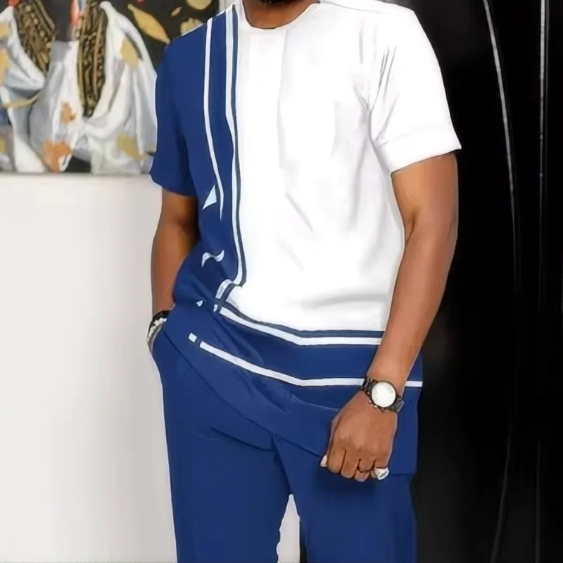 Summer fashion new sports suit men's T - shirt+pants 2 - piece set oversized clothes Joogers Outfit 3D - View 4 | SAMAG