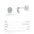 MODIAN Small Exquisite Stud Earrings 925 Sterling Silver Oval CZ Stackable Earrings For Women Date Party Fine Jewelry