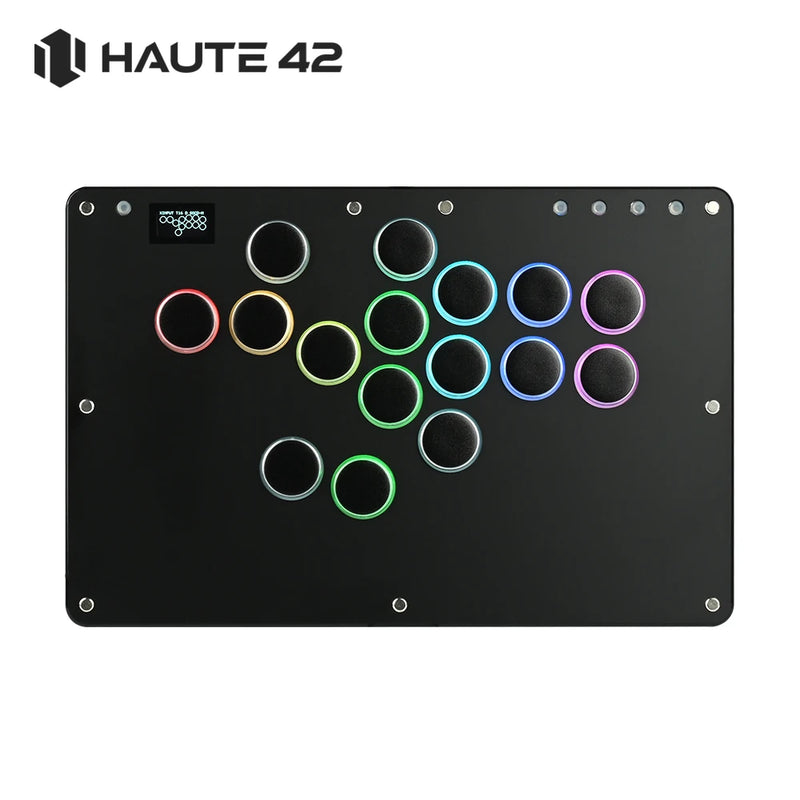 Haute42 T16 Black Stickless Hitbox Controller Leverless Arcade Fightstick For PC/PS4/PS5/Switch Fighting Game Hitbox Leverless