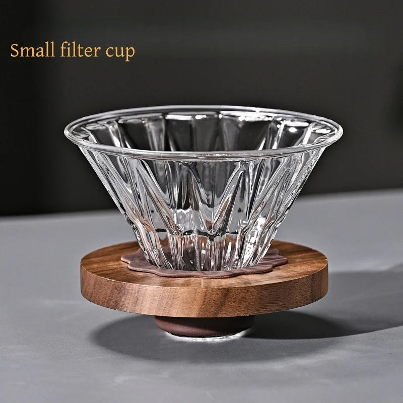 JUSTINLAU Hand Drip Coffee Pot Set High Borosilicate Glass Coffee Brewing Pot Espresso Filter Cups Household Coffee Accessories