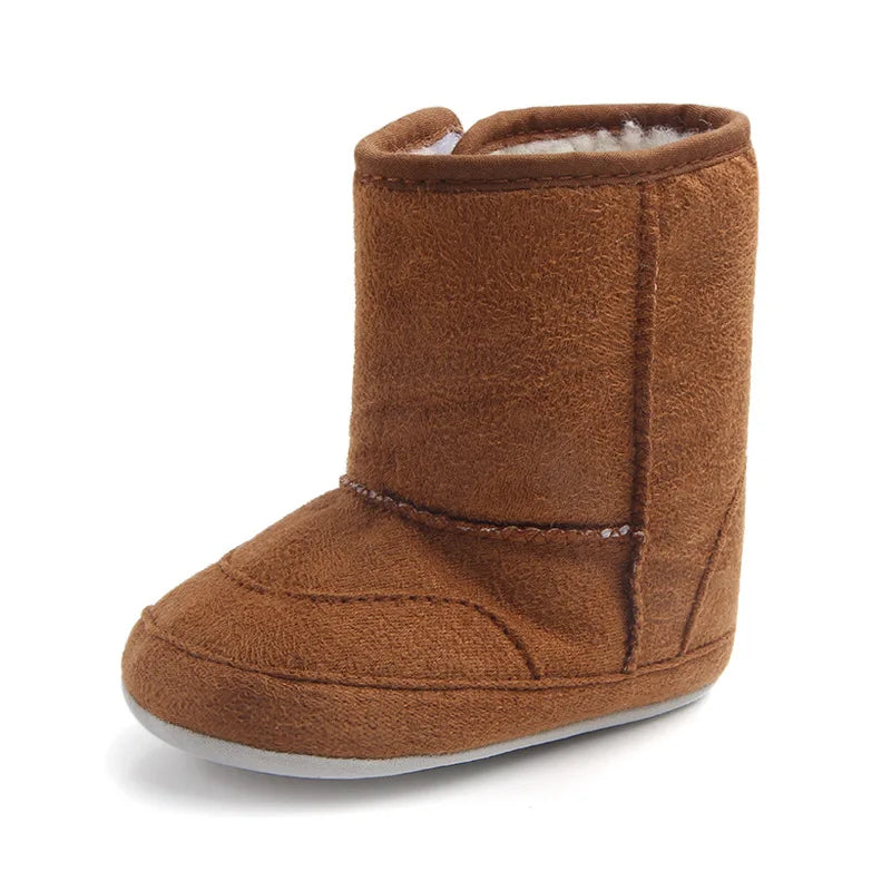 Baby Girl Boy Snow Booties Winter Solid Six Colors Warm Plush Soft Sole Non-slip High Quality Toddler Shoes First Walkers MJ0407