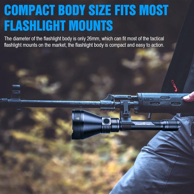 Trustfire T90R Tactical Powerful Flashlight 4800Lumens High Power Rechargeable Military Led Torch 1600M For Hunting Self-Defense