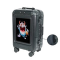 LOY L5-2 Green 20-inch Carry-on Suitcase App Control LED Screen Display Travel Luggage with Detachable and Silent Wheels