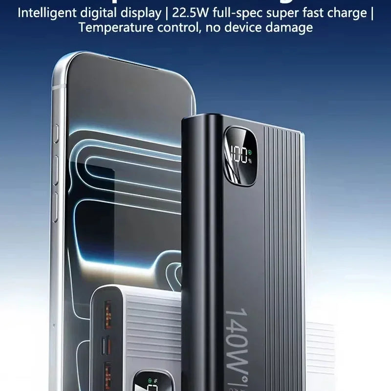 Lenovo 500000mAh Power Bank 140W Super Fast Charging Powerbank Portable External Battery Charger For Xiaomi iPhone 2027New