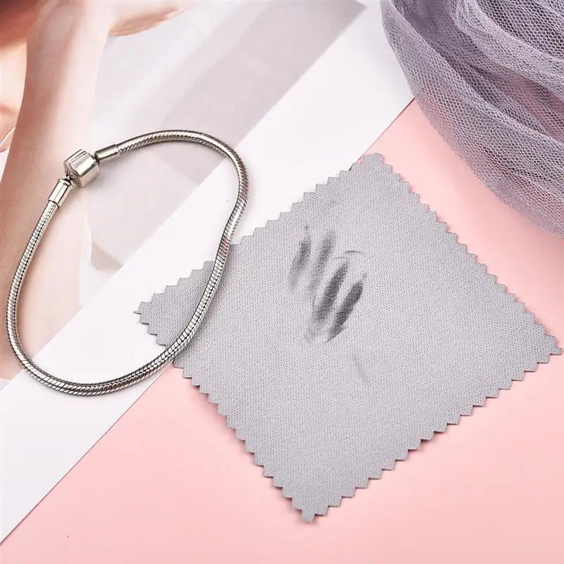 10pcs/50pcs Sterling Silver Polishing Cloth Set Jewelry Cleaning Cloths Soft Wipe Wiping Cloth Keep Jewelry Shining Tools