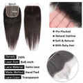 Straight 13x6 Lace Frontal Only 360 Lace Brazilian Virgin Human Hair 2x6 Lace Closure 4x4 5x5 Transparent Swiss Lace Closure