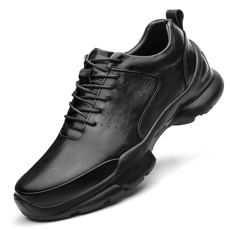 Men's Height Increase Shoes Calfskin for All-Day Wear Business Casual Elevator Shoes Height Increasing 6cm Hidden Heel Shoes