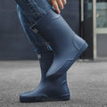 New Fashion Men Rain Shoes Waterproof Mid-Calf Boots Non-slip Work Rubber Outdoor Fishing Male Comfort Causal Footwears