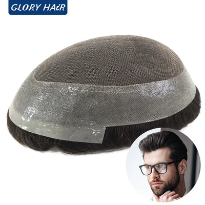 Dura Australia Men Toupee Breathable Lace With PU Male Hair Prosthesis Wig Breathable Men's Capillary Prosthesis System