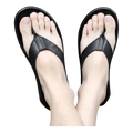 Men'S Genuine Leather Slip-On Flat Flip Flops Classic Round Toe Slip-On Soft Bottom Clip Toe Male Slide Sandals Summer Leisure P