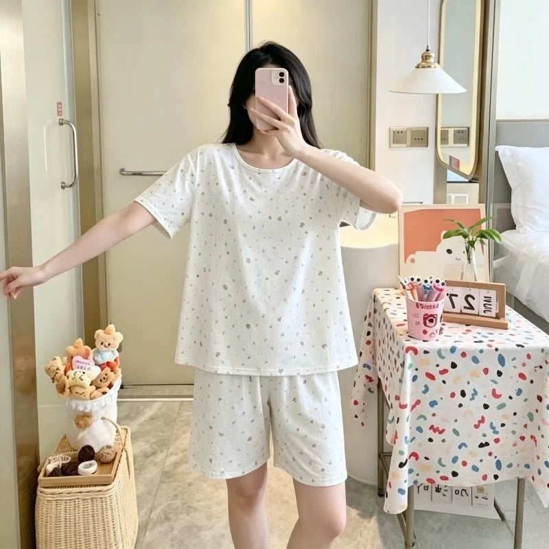 Women's Summer Thin Pajama Set, Short‑Sleeve | SAMAG