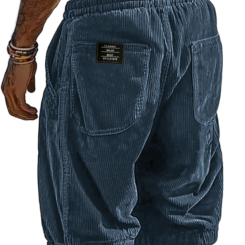 Men's Retro Corduroy Casual Shorts Fashion Solid | SAMAG