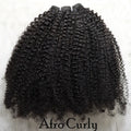 IXTUYLLY Human Hair Weft 4C Afro Kinky Curly Virgin Brazilian Human Hair Extensions Weave Bundles Weaving African Black Women