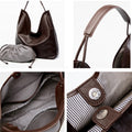 BURMINSA Luxury Genuine Leather Handbags Large Slouchy Hobo Shoulder Bags For Women Cowhide Shopping Tote Business Work Purses