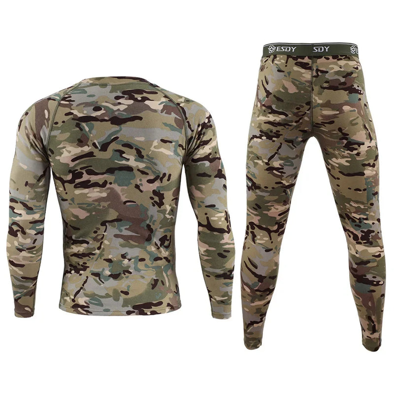 Winter Camouflage Men's Thermal Underwear Warm Sports Long Johns 2026 High Quality Elasticity Cycling Underwear Compression Set