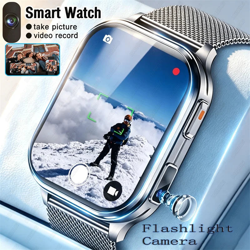 2026New Smart Watch With Camera Men Women Photos Record Video Health Sports Fitness IP68 Waterproof BT Call Recording Smartwatch