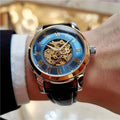 Elegant Men's Automatic Mechanical Watch with Skeleton Design - Leather Strap, Roman Numeral Dial, Automatic Movement, Perfect for Business and Casual Wear, Ideal Gift for Young Men, Business Casual Men's Watch | Skeleton Wat