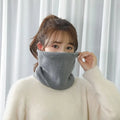 Winter Warm Knitted Neck Scarf for Women Men Plush Full Mask Outdoor Cashmere Solid Snood Scarves Thick Bufanda Muffler