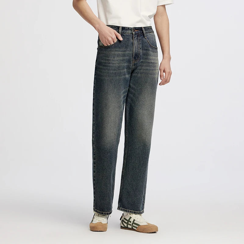 Semir Men Jeans Retro Washed Loose Straight Autumn Soft | SAMAG
