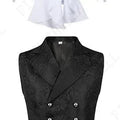 Men Steampunk Renaissance Cosplay Medieval Gothic Waistcoat Vest Vintage Vicotiran Jacquard Swallow Top Noble Fiveshell Costume