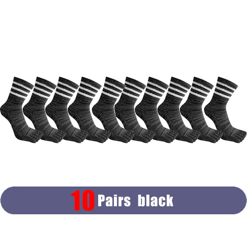 Pairs Man Toe Sport Socks Short Cotton Striped Colorful | SAMAG