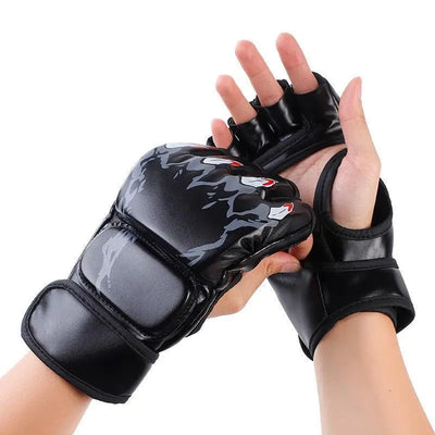 1 Pair PU Boxing Gloves Half Finger Sandbag Taekwondo | SAMAG