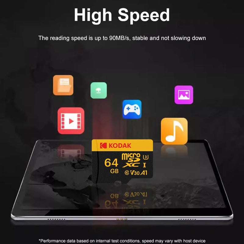 KODAK Micro SD 512GB 256GB Memory Card UP TO 100MB/s C10 U3 32GB 64GB 128GB TF Card 4K HD For USB Card Reader Adapter Microsd