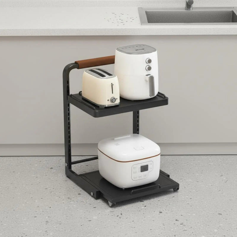 Rice Cooker Air Fryer Rack 2 - Tier Pull - out Kitchen Shelf Non - Slip Feet Adjustable Appliance Storage - View 4 | SAMAG