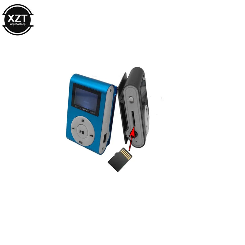 Portable Mini MP3 Player with LCD Screen Metal Clip USB MP3 Music Players Support SD TF Student Walkman