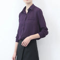 Simple Solid Color Loose Women's Chiffon Shirt 2025 Spring New Fine Long Sleeve Casual Blouses and Tops Lady OL Office Shirts