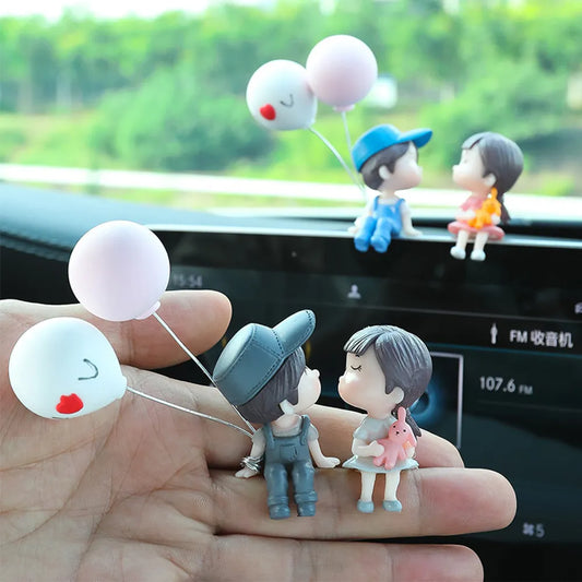 Cute Cartoon Couples Action Figure Figurines Balloon Ornament Desktop
