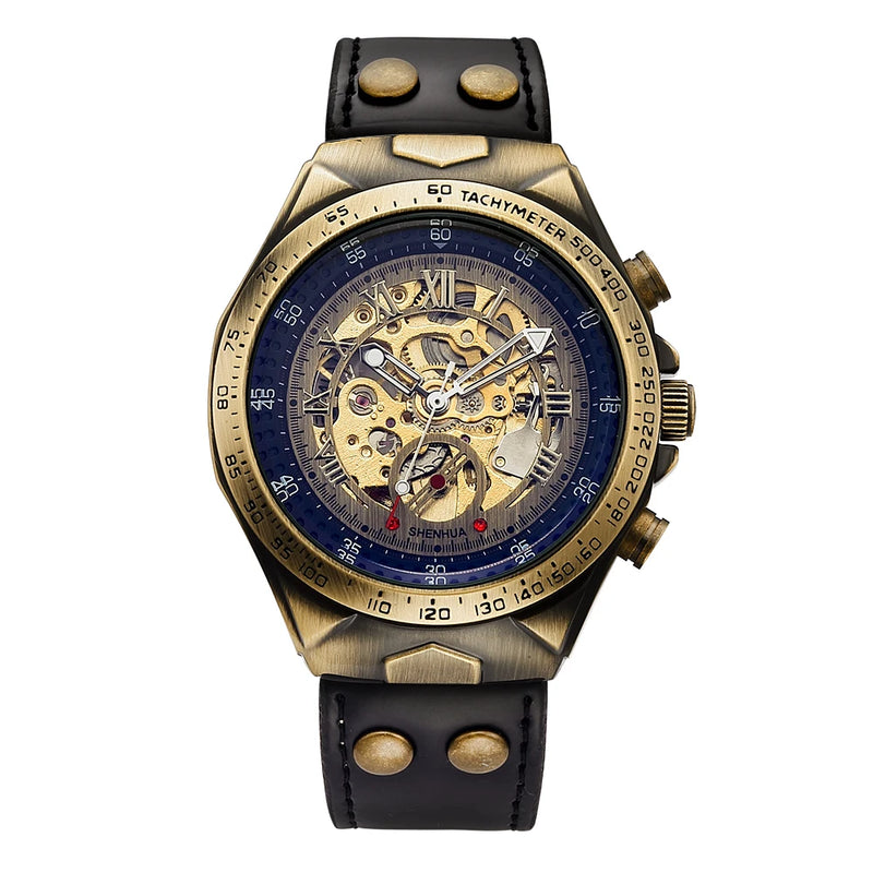 Wrist Watch For Men Waterproof Automatic Mechanical Watch Men's watch Retro montre homme with Genuine Leather relogio masculino