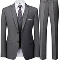 Men's Burgundy 2-Piece Suit Set (Blazer + Trousers Only, No Vest Included),Slim Fit Formal Business Wedding Party Jacket & Pants