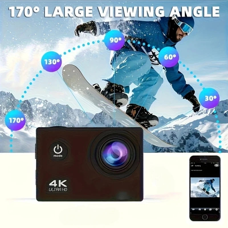 Regaton 4K 30FPS Ultra HD Action Camera, 20MP EIS Stabilization Sport Cam With Remote Control, Cycling Helmet Mount Accessories